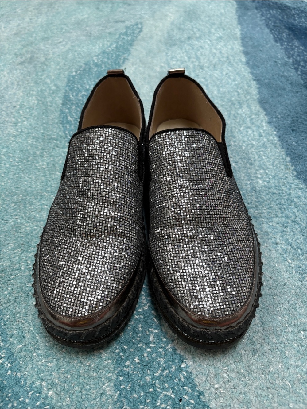 Jolimall Slip On Sparkly Shoes, Sz 10